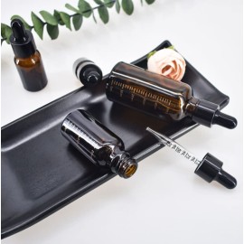 3 Pcs 100ml 3.5oz Refillable Empty Amber Glass Dropper Bottle Essential Oil Perfumes Sample Scale Bottle Container Vial Pot Jar with Glass Eye Dropper Dispenser for DIY Aromatherapy and Travel