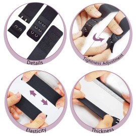 Dreamlover Elastic Bands for Wig, Adjustable Strap to Secure Wig, Band with Hooks for Sewing, 4 Sets