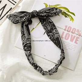 DINPREY Hairband 6 Pack - Elastic Paisley Bandana Headwraps with Rabbit Ear Bow, Cotton Spandex Stretchy Headbands for Women, Hair Accessory for Hair Styling, Yoga, Jogging - 6 Colors DINPREY Hairband 6 Pack - Elastic Paisley Bandana Headwraps with Rabbit Ear Bow, Cotton Spandex Stretchy Headbands for Women, Hair Accessory for Hair Styling, Yoga, Jogging - 6 Colors