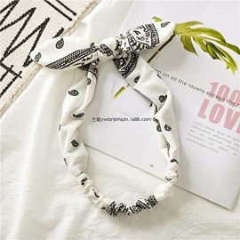 DINPREY Hairband 6 Pack - Elastic Paisley Bandana Headwraps with Rabbit Ear Bow, Cotton Spandex Stretchy Headbands for Women, Hair Accessory for Hair Styling, Yoga, Jogging - 6 Colors DINPREY Hairband 6 Pack - Elastic Paisley Bandana Headwraps with Rabbit Ear Bow, Cotton Spandex Stretchy Headbands for Women, Hair Accessory for Hair Styling, Yoga, Jogging - 6 Colors