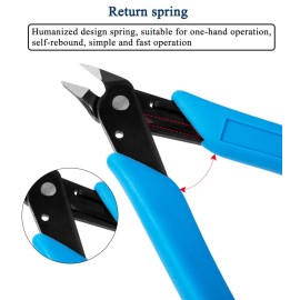 AKOAK 1 Pack Stainless Steel Nail Art Scissors, Rhinestone Remover, Metal Chain, Cutter, 5 Diagonal Pliers, Manicure Tools