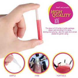 FANDAMEI 45 Pcs Nail Glue for Press Ons, 0.07 oz for Each Strong Nail Bond Glue for Nail Tips Acrylic NailsLong-Lasting for Press On Nails