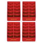 BarberMate 4 Pack Blade Rack Storage Tray - Holds 10 Clipper Blades (Red)
