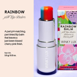Winky Lux Rainbow Tri Tinted Lip Balm - Hydrating, Nourishing Lip Care with Jojoba Oil & Vitamin E, Sheer Pink Tint, Moisturizes & Softens Dry Lips, Buttery Soft with Juicy Finish