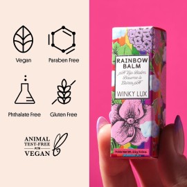Winky Lux Rainbow Tri Tinted Lip Balm - Hydrating, Nourishing Lip Care with Jojoba Oil & Vitamin E, Sheer Pink Tint, Moisturizes & Softens Dry Lips, Buttery Soft with Juicy Finish