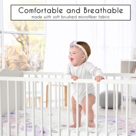 Sweet Jojo Designs Shabby Chic Floral Girl Fitted Crib Sheet Baby or Toddler Bed Nursery Photo Op - Lavender Purple, Pink and Grey Watercolor Rose Flower