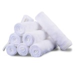 Microfiber Facial Cloths (Facial Towels), 8 Pack (12 x 12 inch), Super Absorbent, Quick Drying Fast, Soft, Eco-Friendly, for Facial Wash Cleansing, Make-up Removal, Baby and Travel (White)