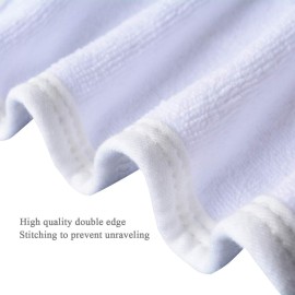 Microfiber Facial Cloths (Facial Towels), 8 Pack (12 x 12 inch), Super Absorbent, Quick Drying Fast, Soft, Eco-Friendly, for Facial Wash Cleansing, Make-up Removal, Baby and Travel (White)