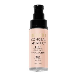 Milani Conceal + Perfect 2-in-1 Foundation + Concealer - Alabaster (1 Fl. Oz.) Cruelty-Free Liquid Foundation - Cover Under-Eye Circles, Blemishes & Skin Discoloration for a Flawless Complexion Milani Conceal + Perfect 2-in-1 Foundation + Concealer - Alabaster (1 Fl. Oz.) Cruelty-Free Liquid Foundation - Cover Under-Eye Circles, Blemishes & Skin Discoloration for a Flawless Complexion