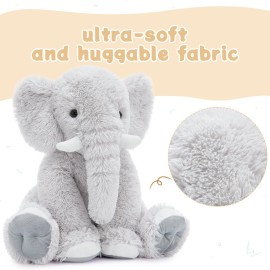 MorisMos Large Elephant Stuffed Animal, 19.6inch Soft Stuffed Elephant Plush Companion Gifts for Girls Boys, Gray