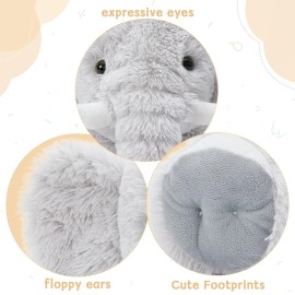 MorisMos Large Elephant Stuffed Animal, 19.6inch Soft Stuffed Elephant Plush Companion Gifts for Girls Boys, Gray