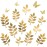 Paper Leaves Set Decor Flower Golden Decorations for Decals Family Tree Photo Wall Crafts Leaf Glitter Butterfly Baby Shower Backdrop Nursery 16pcs
