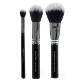 Powder Makeup Brushes Set - Beauty Junkees 3pc Face Body Make Up Brush, Large Fluffy Finishing, Blush Bronzer Multitasker, Setting; Loose, Pressed, Minerals; Synthetic, Vegan Cruelty Free