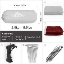 Forceatt Backpacking Tent 2 Person, Professional Waterproof & Windproof & Pest Proof 2 Doors Lightweight Camping Tent, 3-4 Seasons, Easy Set Up, Great for Camping, Hiking & Outdoor.