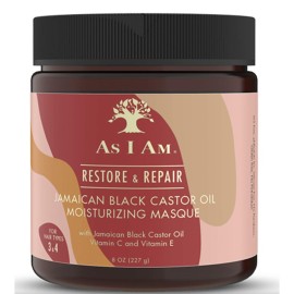 As Am JBCO Masque - 8 ounce - Deep Conditioning & Hydration - Repairs and Restores Scalp Health - Vegan and Cruelty Free - Enriched with Nano Jamaican Black Castor Oil, Vitamin C, and Vitamin E, Red