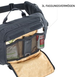 evoc Hip Pack 3, Black, incl. 1,5l Hydration Bladder