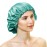 greatremy Satin Hair Bonnet Sleep Cap,Silky Bonnets for Women Curly Natural Hair Green/Beige Sleeping Night Cap Big Large Bonnet Adjustable Double Layer with Drawstring
