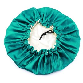 greatremy Satin Hair Bonnet Sleep Cap,Silky Bonnets for Women Curly Natural Hair Green/Beige Sleeping Night Cap Big Large Bonnet Adjustable Double Layer with Drawstring greatremy Satin Hair Bonnet Sleep Cap,Silky Bonnets for Women Curly Natural Hair Green/Beige Sleeping Night Cap Big Large Bonnet Adjustable Double Layer with Drawstring