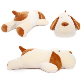 ERDAO Dog Plush Pillow, Soft Stuffed Animals Toy Dog Plushie Body Pillow Gifts for Kids Girls Boys (Brown, 17.7 inch)