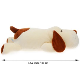 ERDAO Dog Plush Pillow, Soft Stuffed Animals Toy Dog Plushie Body Pillow Gifts for Kids Girls Boys (Brown, 17.7 inch)