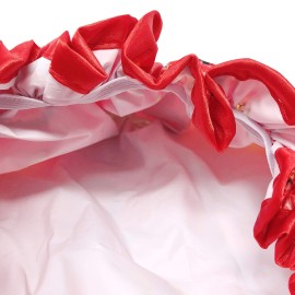 allydrew Reusable Women\'s Waterproof Shower Caps for Long Hair, Red Circle