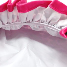 allydrew Reusable Women\'s Waterproof Shower Caps for Long Hair, Black and White Dots