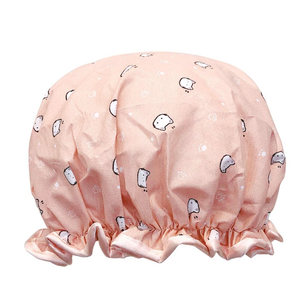 allydrew Reusable Women\'s Waterproof Shower Caps for Long Hair, Kitties