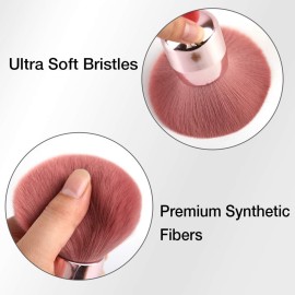 Foundation Brush,Daubigny Large Pink Powder Brush Flat Arched Premium Durable Kabuki Makeup Brush Perfect For Blending Liquid,Cream and Flawless Powder,Buffing, Blending,Concealer 