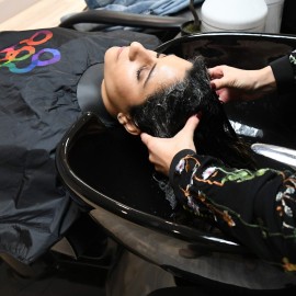 FRAMAR Black Salon Cape - Shampoo Hair Cape, Salon Color Capes, Chemical Capes For Hairstylist, Hair Dressers Drape, Cosmetology Supplies, Barber Supplies - Snap Closure & Rubberized FRAMAR Black Salon Cape - Shampoo Hair Cape, Salon Color Capes, Chemical Capes For Hairstylist, Hair Dressers Drape, Cosmetology Supplies, Barber Supplies - Snap Closure & Rubberized