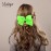 5.5 Inch Grosgrain Hair Bow Clip For Woman And Girls (Neon Green)