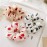 5 Pcs Chiffon Hair Rope Hair Ring Love Heart Printing Satin Fabric Covered Scrunchy Elastic Hair Bands Top Knots Ponytail Holder Accessories for Women