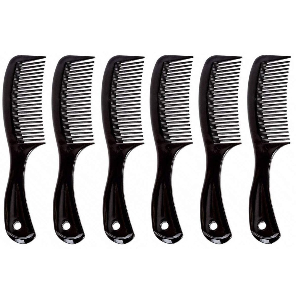Comfort Axis Travel Size Wide Tooth Handle Comb, 6, 6 Pack, Black Comfort Axis Travel Size Wide Tooth Handle Comb, 6, 6 Pack, Black