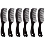 Comfort Axis Travel Size Wide Tooth Handle Comb, 6, 6 Pack, Black