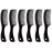Comfort Axis Travel Size Wide Tooth Handle Comb, 6, 6 Pack, Black