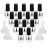 Yebeauty 20 PCS 5ml 0.17oz Empty Nail Polish Bottle, Refillable Clear Glass Bottles Vials Container with Soft Brush Cap Funnels Set for Nail Art Sample, Black