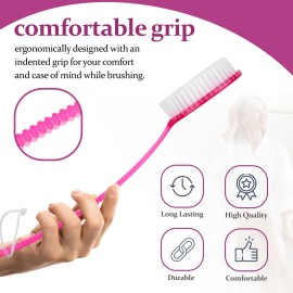 DecorRack Bath Brush with Bristles, Long Handle for Exfoliating Back, Body, and Feet, Bath and Shower Scrubber, Pink (1 Pack)