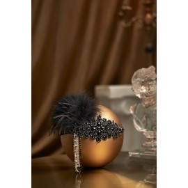 BABEYOND Women\'s 1920s Headband Flapper Feather Headpiece with Chain Roaring 20s Great Gatsby Themed Party Hair Accessory (Black) BABEYOND Women\'s 1920s Headband Flapper Feather Headpiece with Chain Roaring 20s Great Gatsby Themed Party Hair Accessory (Black)