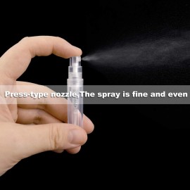 Thyores 50pcs mini perfume atomizer, clear plastic spray bottle portable fragrance spray bottle - 3ml