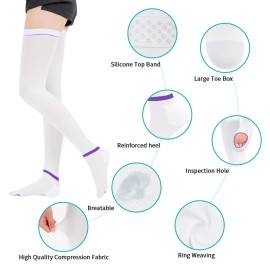 T.E.D. Anti Embolism Stockings Thigh High Knee High for Women Men, 15-20 mmHg Compression TED Hose with Inspect Toe Hole T.E.D. Anti Embolism Stockings Thigh High Knee High for Women Men, 15-20 mmHg Compression TED Hose with Inspect Toe Hole