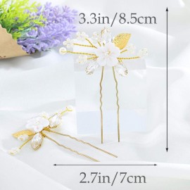 Asooll Flower Bride Wedding Hair Pin Rhinestone Bridal Hair Accessories Crystal Headpieces for Women(Gold) Asooll Flower Bride Wedding Hair Pin Rhinestone Bridal Hair Accessories Crystal Headpieces for Women(Gold)