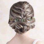 Fstrend Bride Wedding Hair Vine Headband Rhinestone Green Crystal Headpieces Bridal Hair Accessories for Women and Girls