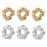 6 Pcs Hologram Metallic Gold and Silver Color Combo Hair Scrunchies Shiny Hair Bobbles Elastics Ponytail Holders Hair Wrist Ties Bands Scrunchies for Show Gym Dance Party Club Girl Women