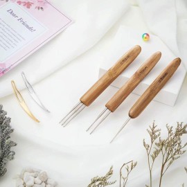 5 Pcs Dreadlocks Tool Set Includes 3 Pcs Dreadlocks Crochet 1 Hook 2 Hooks 3 Hooks Hair Weaving Needle Crochet, 2 Pcs Crochet Hair Tools Interlocking Dreadlock Needle Accessories for Braid Craft