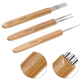 5 Pcs Dreadlocks Tool Set Includes 3 Pcs Dreadlocks Crochet 1 Hook 2 Hooks 3 Hooks Hair Weaving Needle Crochet, 2 Pcs Crochet Hair Tools Interlocking Dreadlock Needle Accessories for Braid Craft