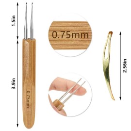 5 Pcs Dreadlocks Tool Set Includes 3 Pcs Dreadlocks Crochet 1 Hook 2 Hooks 3 Hooks Hair Weaving Needle Crochet, 2 Pcs Crochet Hair Tools Interlocking Dreadlock Needle Accessories for Braid Craft