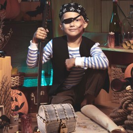 Lingway Toys Kids Pirate Treasure Chest Teacher\'s Favorite Treasures Collection Storage Box with 2 Sets of Locks and Keys Only(Vintage Bronze Coating,6.3X4.8X5.2)