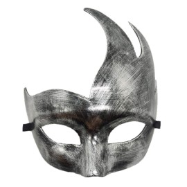 Costume Mask Feather Masquerade Mask Halloween Mardi Gras Cosplay Party Masque (Couple Silver Black)