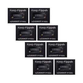 The Original Masoret Keep-Kippah Hair Clip Set: 4 Pair Durable Metal Head Fasteners with Matching Comb for Jewish Kippot, Kipa, Yamaka, Yarmulke Hats by Art Judaica