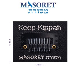 The Original Masoret Keep-Kippah Hair Clip Set: 4 Pair Durable Metal Head Fasteners with Matching Comb for Jewish Kippot, Kipa, Yamaka, Yarmulke Hats by Art Judaica