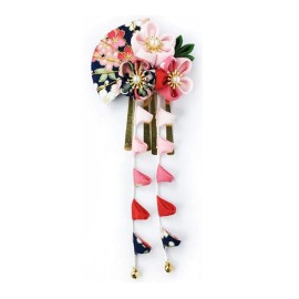 CRB Fashion Womens Girls Japanese Kimono Flower Kanzashi Hair Ornament Tie Band Clip (Pretty Black) CRB Fashion Womens Girls Japanese Kimono Flower Kanzashi Hair Ornament Tie Band Clip (Pretty Black)